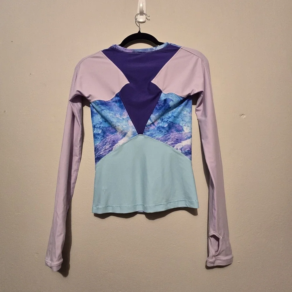 Ivivva by Lululemon Girls Water You Up Rashguard Size 14 Purple Blue Outdoor